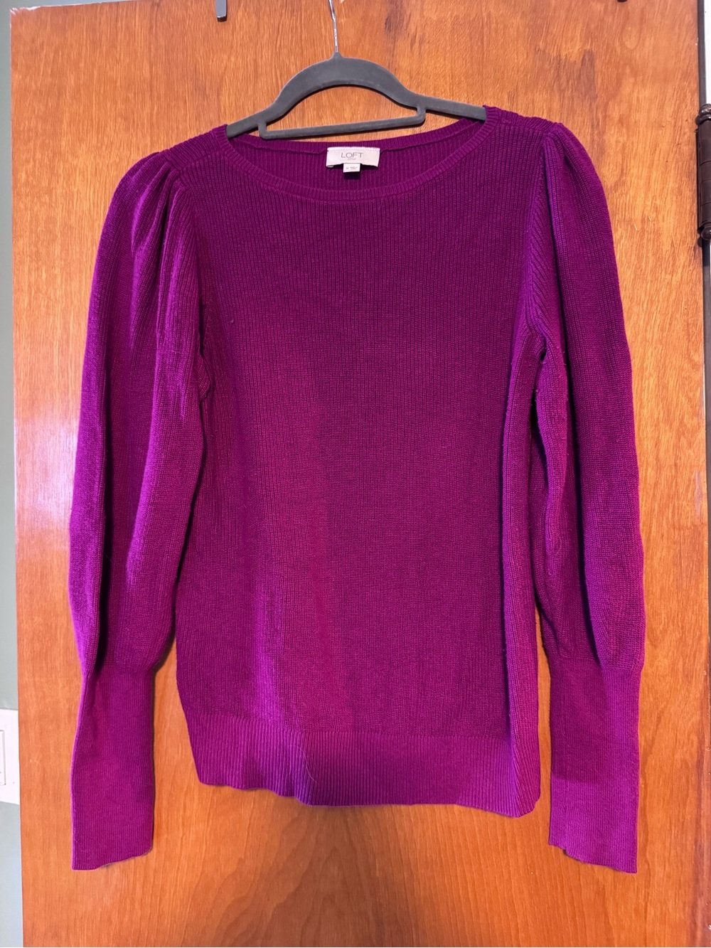 LOFT Purple/Fuschia Balloon-Sleeve Women's Sweater